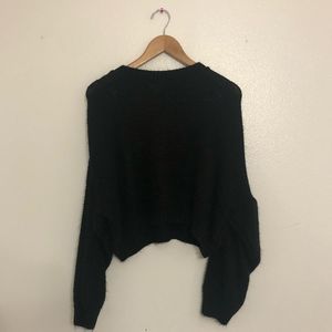 ASOS Oversized Crewneck Cropped Cable Knit Balloon Sleeve Sweater Size 10